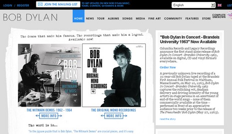 Боб Дилан Официальный сайт